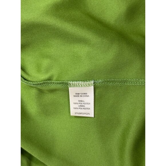 NEW Sincerely Jules Womens L Green Metallic Deep Neck Shiny Pleated Gown Stretch - Picture 8 of 16